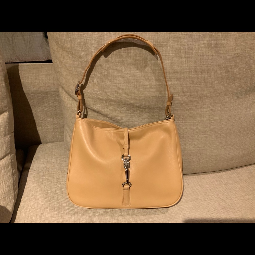 COACH 7751 Hampton clip camel shoulder bag